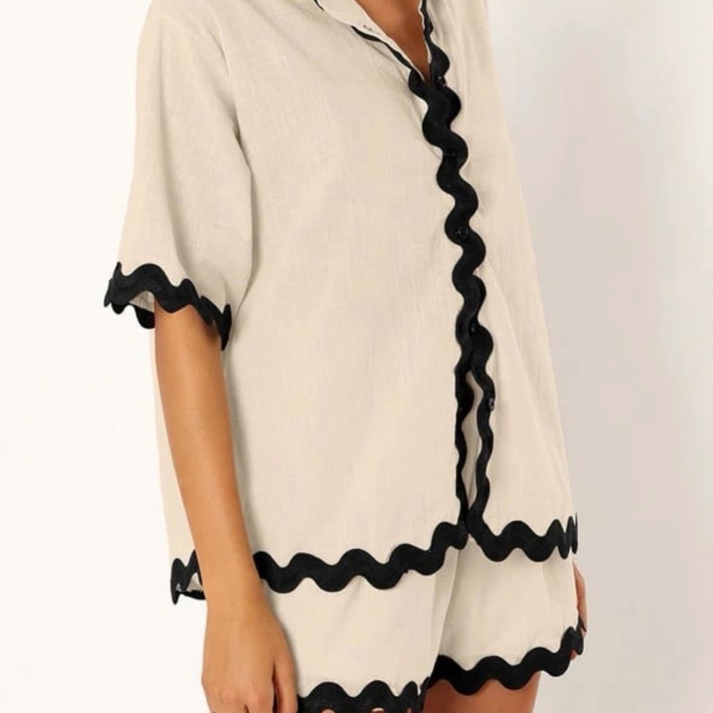 Linen Wave Short Set